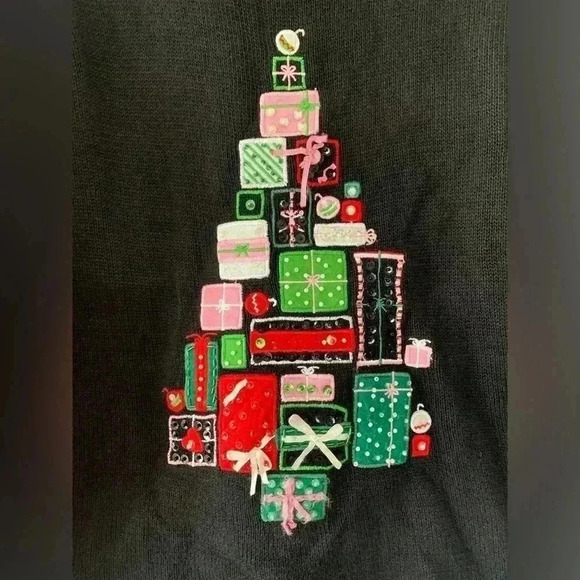 VINTAGE Christmas Sweater with Embroidery and Beading Details - Picture 6 of 8